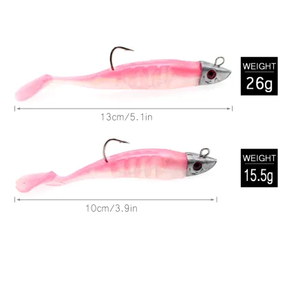 Weedless Minnow Lure 13cm 26g - Fish-Type Jig Soft Fishing Lure with Hooks