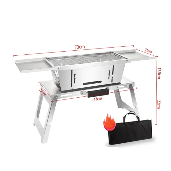 High Quality Folding Thickened Stainless Steel BBQ Grill Portable Charcoal Barbecue Grill