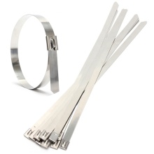 10 pcs 0.39" x 15.75" Stainless Steel Metal Cable Zip Tie Wrap Exhaust Straps