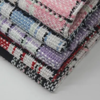 Fragrant Breeze Tweedy Fabric: In-Stock 100% Polyester Yarn Dyed Women's Autumn & Winter Coat Material