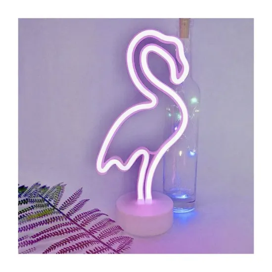 USB Powered Indoor Table Top Flamingo LED Neon Light for Bedroom