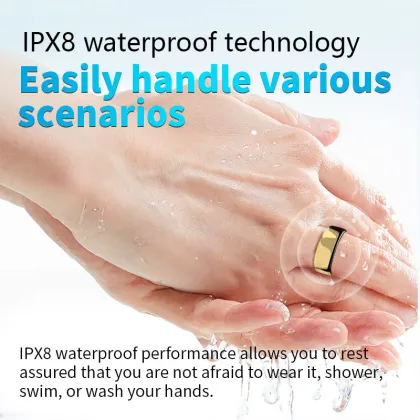 IP 68 Waterproof Smart Ring for iOS and Android: Health Tracker Smart Finger Ring