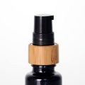 Opaque Black Glass Bamboo Collar Toner Bottle with Sprayer