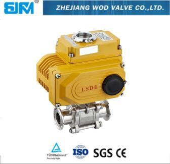 Stainless steel clamp 3pc electric actuator ball valve for steam