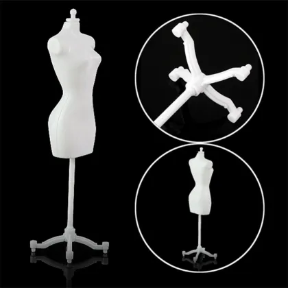 8.8" Display Gown Dress Form Clothe Mannequin Model Stand Rack Holder For Barbie Doll