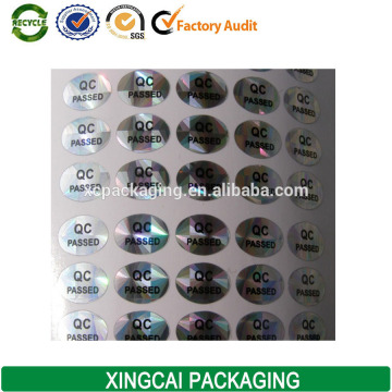 Tamper Resistant Self Adhesive Custom Hologram Stickers For Bottle/Jar