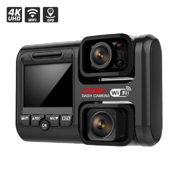 4K 2160p WiFi GPS Logger Dual Lens Car DVR avec Night Vision Dash Cam Recorder