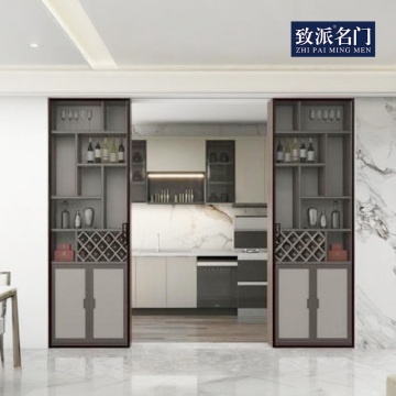 Sliding door wine cabinet for kitchen use