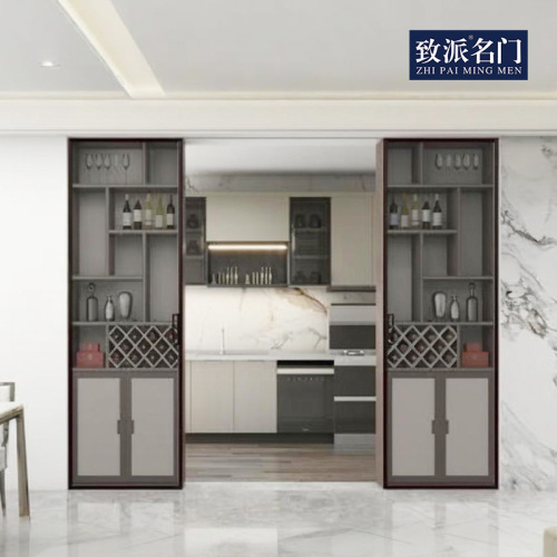 Sliding door wine cabinet for kitchen use