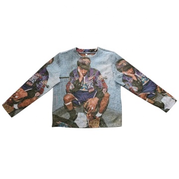 Custom Cotton Tapestry Sweater with Character Pattern - OEM Spring Wear
