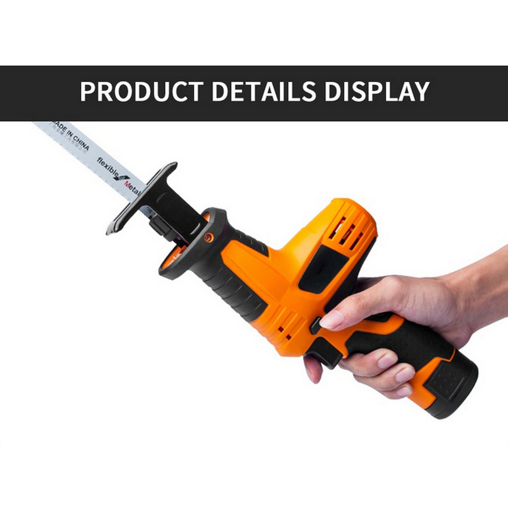 Lithium Reciprocating Saw 12V Electric Chainsaw Cordless Portable Wood Metal Cutting Saw Saber Saw Chain Saw Power Tool