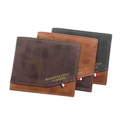 Men's Genuine Leather Short Wallet - New Design