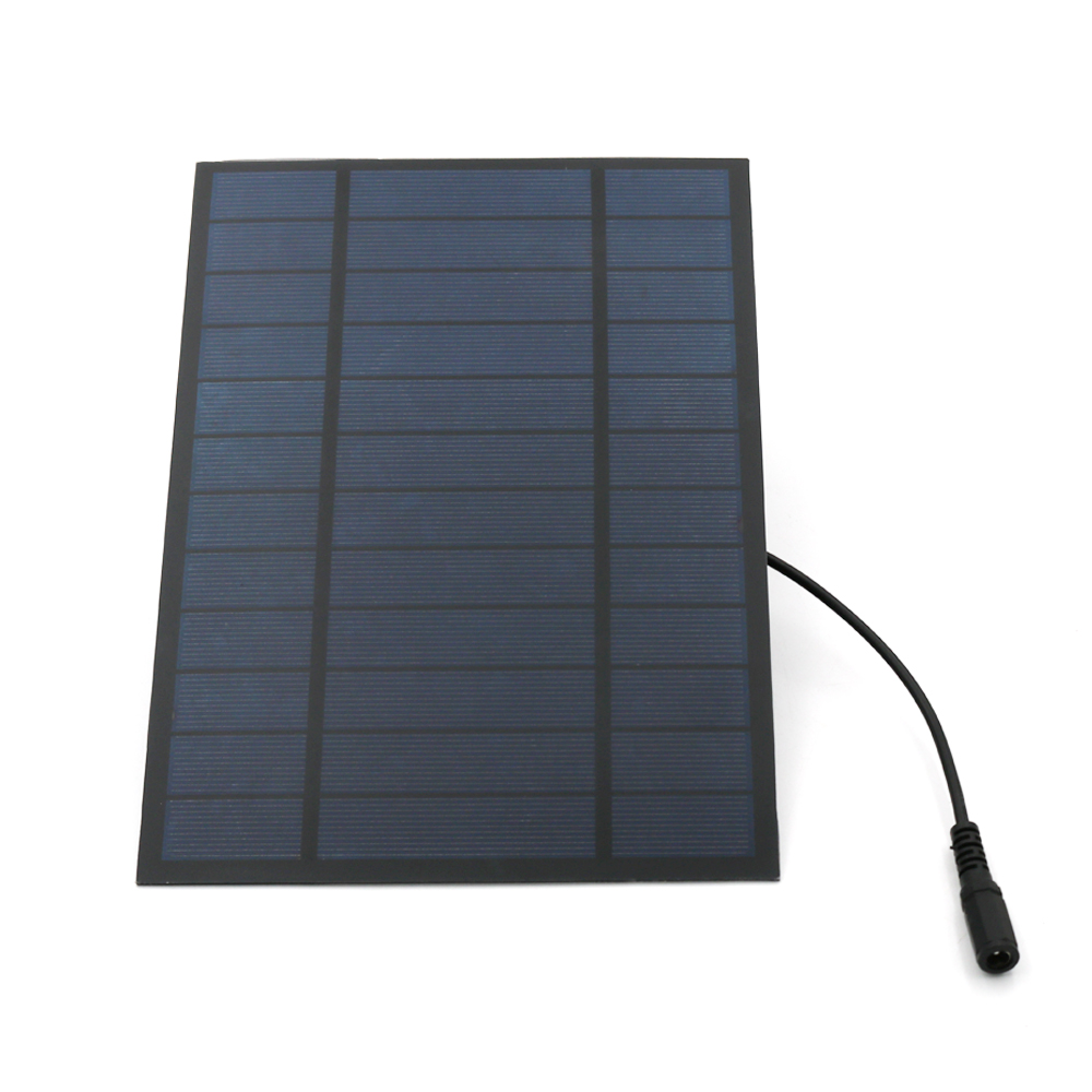 6V Solar Panel 2/3/4.5/6/10W with Connector DC 5.5*2.1 plug Portable Transparent Laminated Poly Cell Module 3.7V 18650 Battery