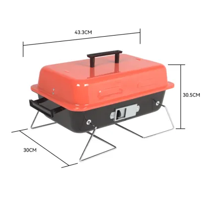 Table Top Grills Portable Rectangular Mini Foldable Leg Go Anywhere Charcoal BBQ Grill