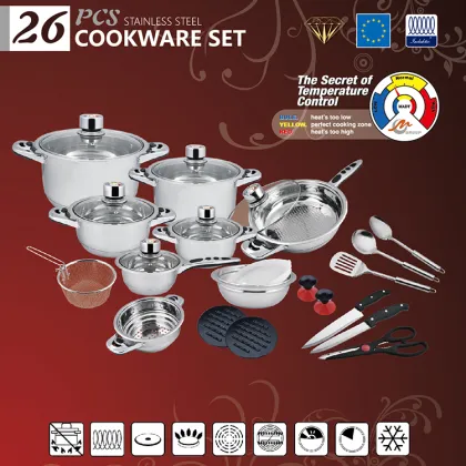 Stainless Steel Kitchenware Cooking Pot Set with Non-Stick Fry Pan