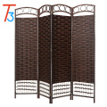 foldable 4 panel wood movable room divider screen