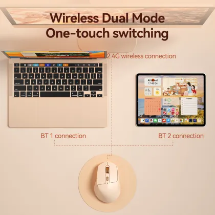 New Arrival: Cute Dual-Mode Rechargeable Wireless Silent Mouse for Laptop