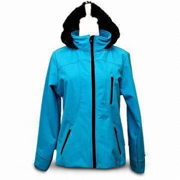 Women's Outdoor Coat, Made of 100% Polyester, Available in Light Blue