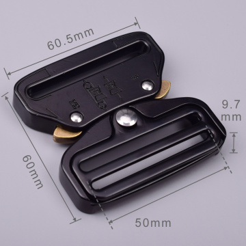 50mm Heavy Duty 300KG Steel Tactical Military Black Electrophoresis Cobra Belt Buckle