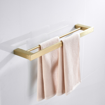 Stainless Steel 304 Brush Gold Double Towel Bar - Bathroom Accessories Search