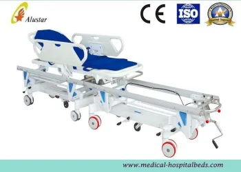Alloy Aluminum Hospital Stretcher Trolley, Transfer Cart  With Central Controlled Braking System Als-st006