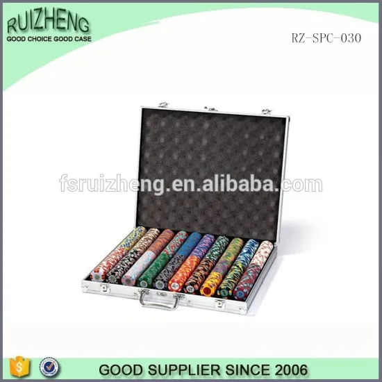 Professional oem silver abs 1000 poker chip show case aluminum case