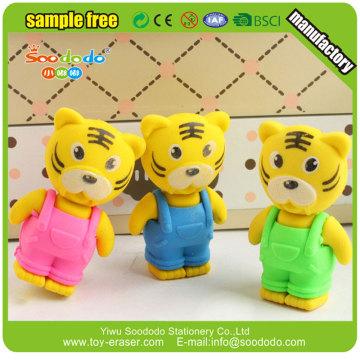 3d eraser animal tiger shaped rubber