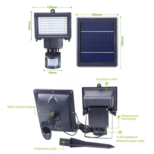 Motion Sensor Solar Powered spotlight Solar floodlight