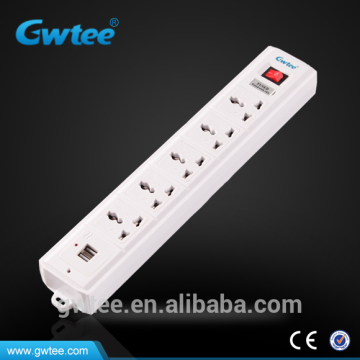 6-way High Quality Usb Wall Socket Power with fuse GT-6124A