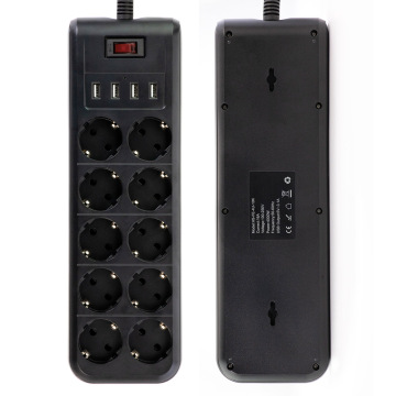 Striscia di alimentazione di outlet in Europa con cavo di prolunga - 16 outlet CA e 4 porte USB