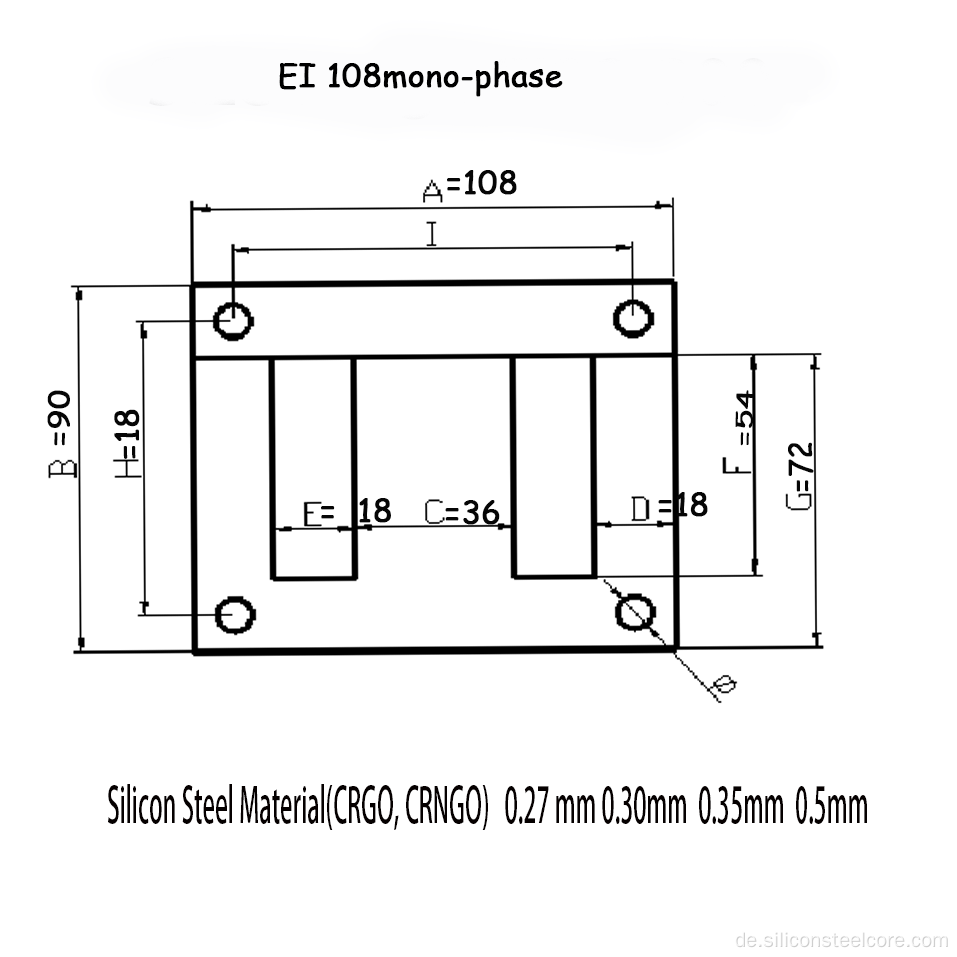 Transformator -Laminierung aus Silizium -Elektrik (CRGO -Kern)