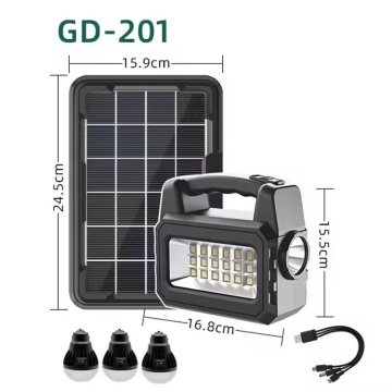 Portable Rechargeable Solar Panel LED Flashlight for Camping & Fishing