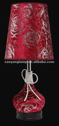 electric lighting table lamps with Red Cover for Decrative