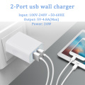 Cargador de pared USB dual de 24w para teléfonos móviles