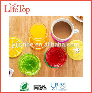 Unique Design Kitchen Gadget Fruit Silicone Drink Coasters Set of Six
