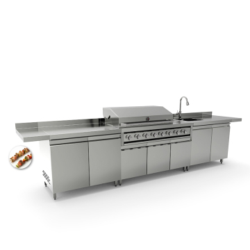 Large Trolley Bbq Grill Outdoor Kitchen Bbq Grilled Kitchen Island with Sink