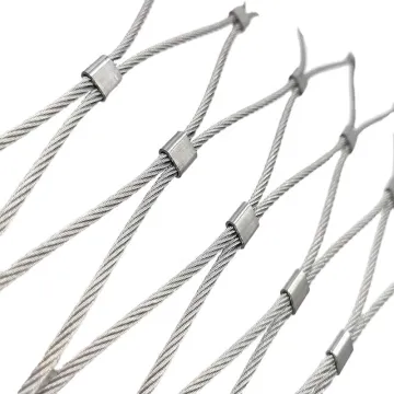 Black Oxidation Flexible Stainless Steel Wire Rope Mesh Cable Mesh / SS Rope Ferrule Mesh