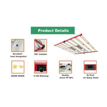 Atualizada 800W LED Grow Light Bar com dimmer