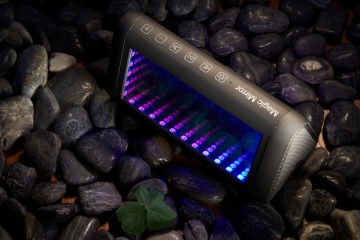 RLS003 magic mirror bluetooth speakers 3D surround stereo music wireless led light bluetooth speaker for home party