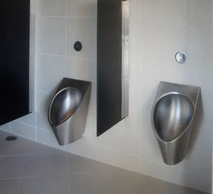 Wall hung stainless steel urinal
