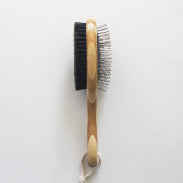 Eco-Friendly Bamboo Dual Head Pet Grooming Brush