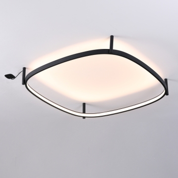 Modern Square Aluminum Black LED Ceiling Light 42W