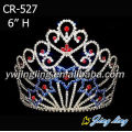 Tiara nupcial de la corona barroca de la piedra del diamante artificial azul rojo