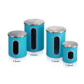 Light Blue Carbon Steel Canister with Window