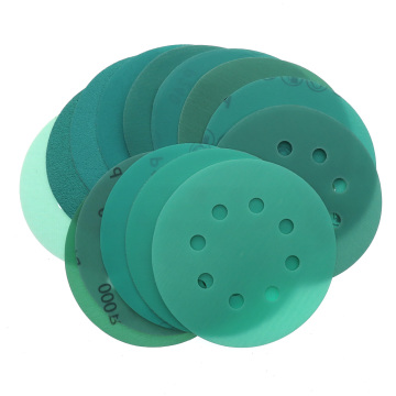 5 Inch 8 Holes 60-2000 Grits Hook and Loop Green Sandpaper Disc for DA Sanders