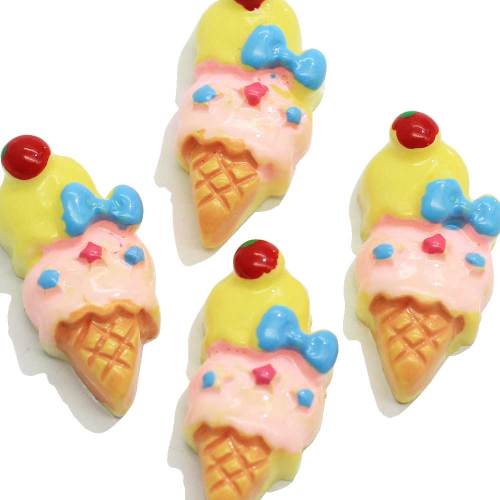 Lovely Resin Miniature Ice cream Cone Cabochons Flat Back Artificial Food Cabochon Dessert Sweetie Decor DIY Craft