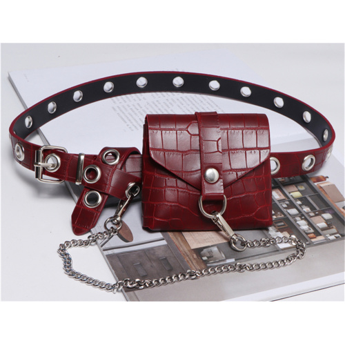 Crocodile Embossed Leather Mini Belt Bag