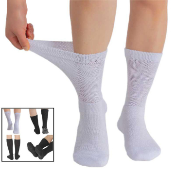 Universal Extra Wide White Medical Diabetic Socks with Custom Logo