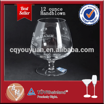 360ml 12 ounce transparent short stem wine glass for brandy