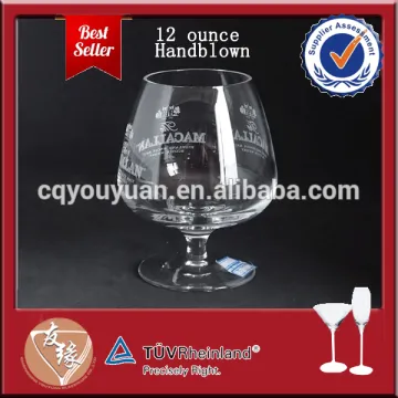 360ml 12 ounce transparent short stem wine glass for brandy